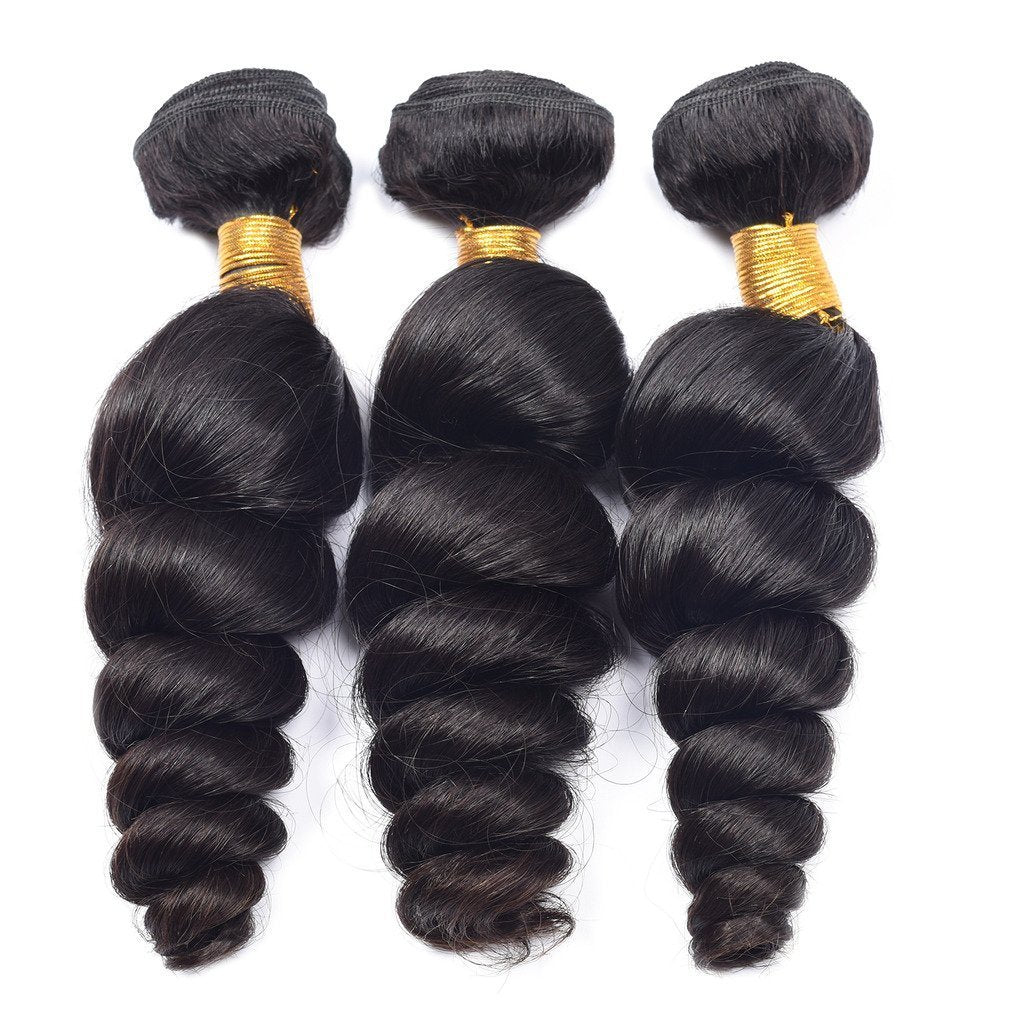 BeuMAX 10A Grade 3/4 Loose Wave Bundles Peruvian Human Hair Extensions