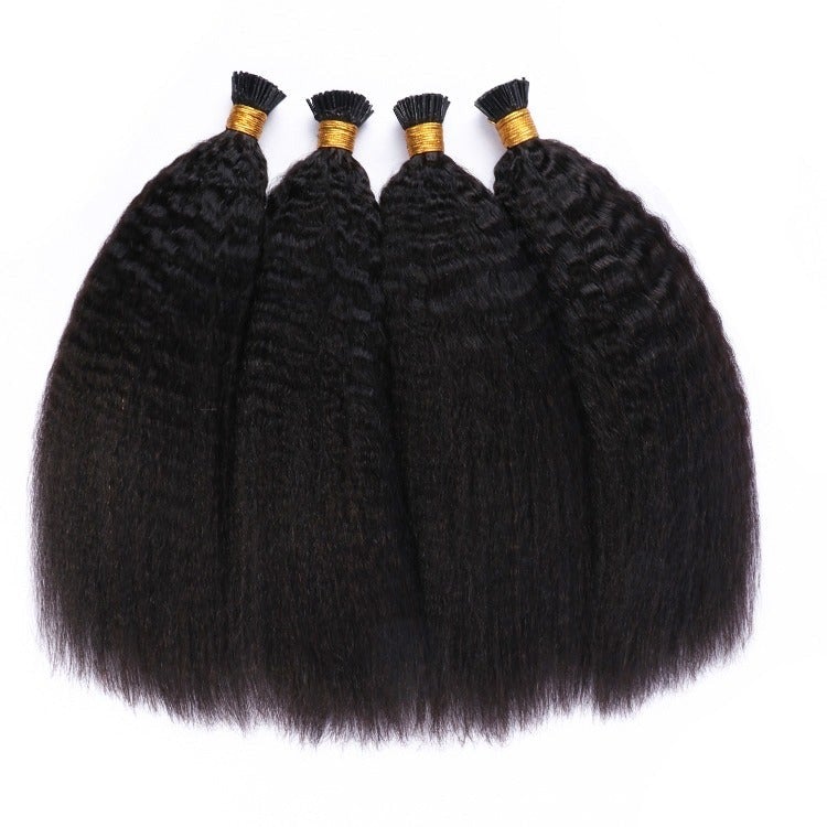 Kinky Straight I Tip Microlinks Braiding Human Hair Extensions 100% Vi