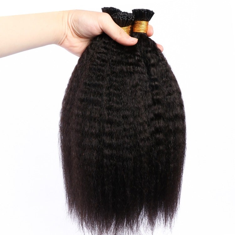 Kinky Straight I Tip Microlinks Braiding Human Hair Extensions 100% Vi